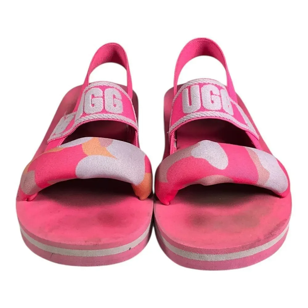 UGG Kids Zuma Sling Sandals Size 13K Pink Camo Pop Excellent Condition Summer